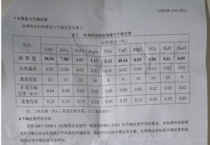 水泥標樣-石灰石